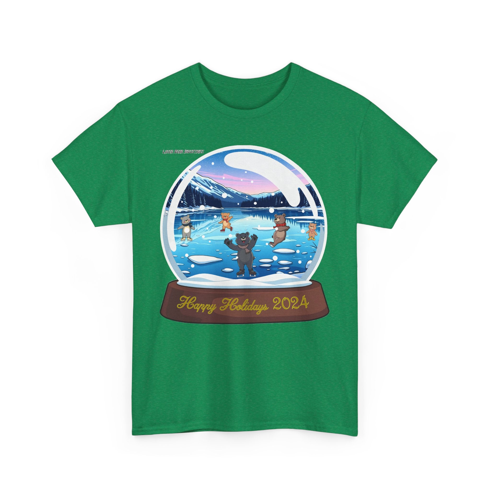 Happy Holidays 2024 Unisex Heavy Cotton Tee - Winter Wonderland Design