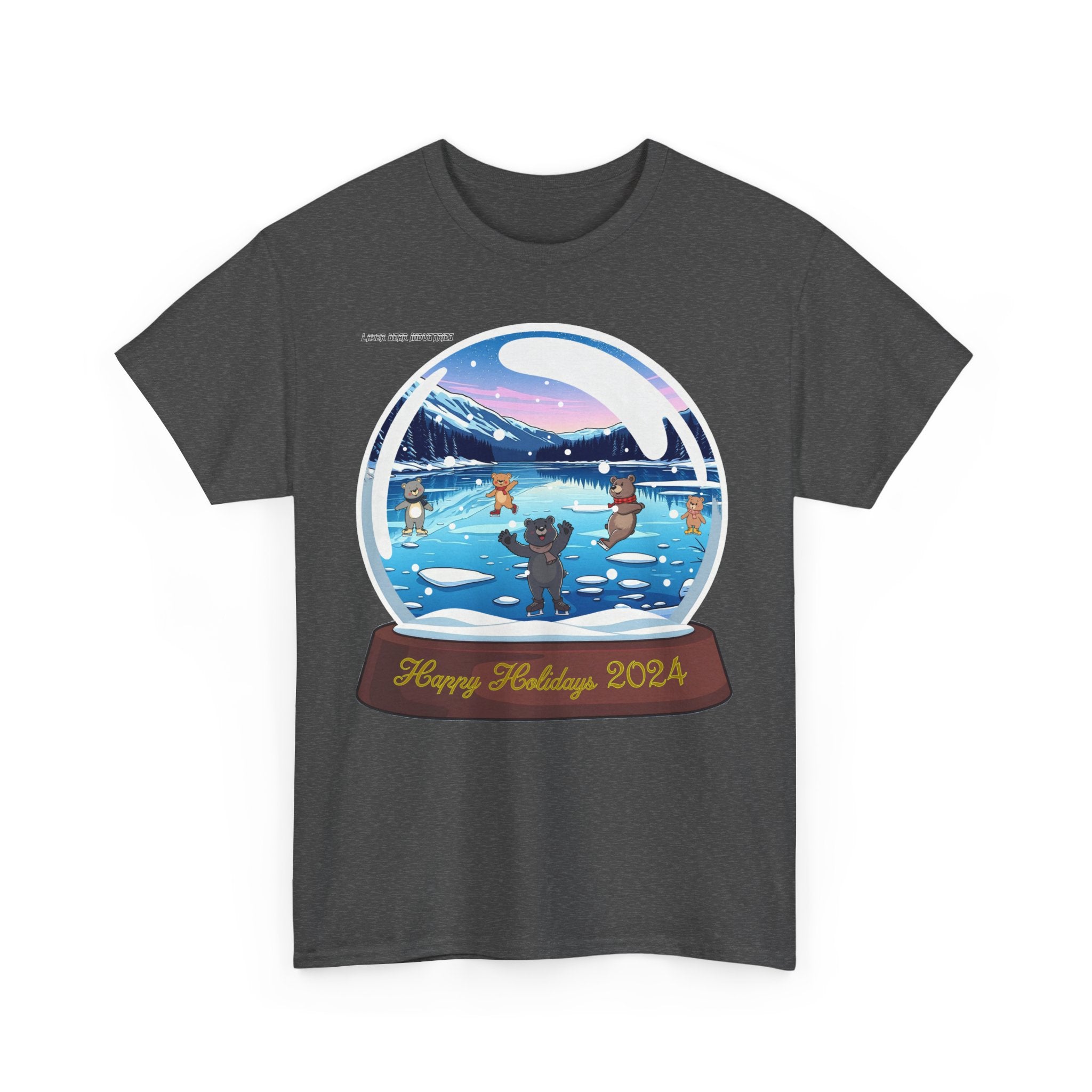 Happy Holidays 2024 Unisex Heavy Cotton Tee - Winter Wonderland Design