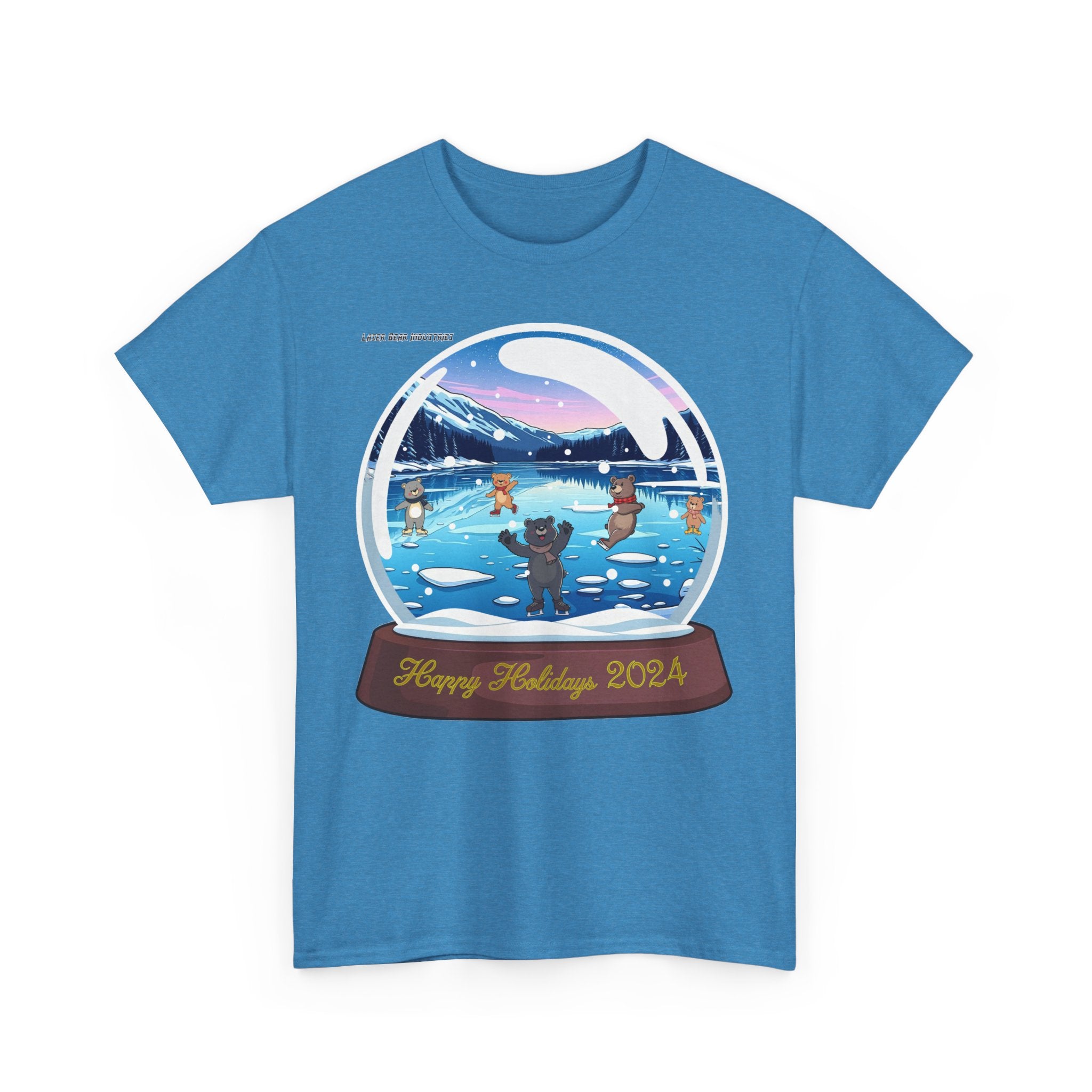Happy Holidays 2024 Unisex Heavy Cotton Tee - Winter Wonderland Design