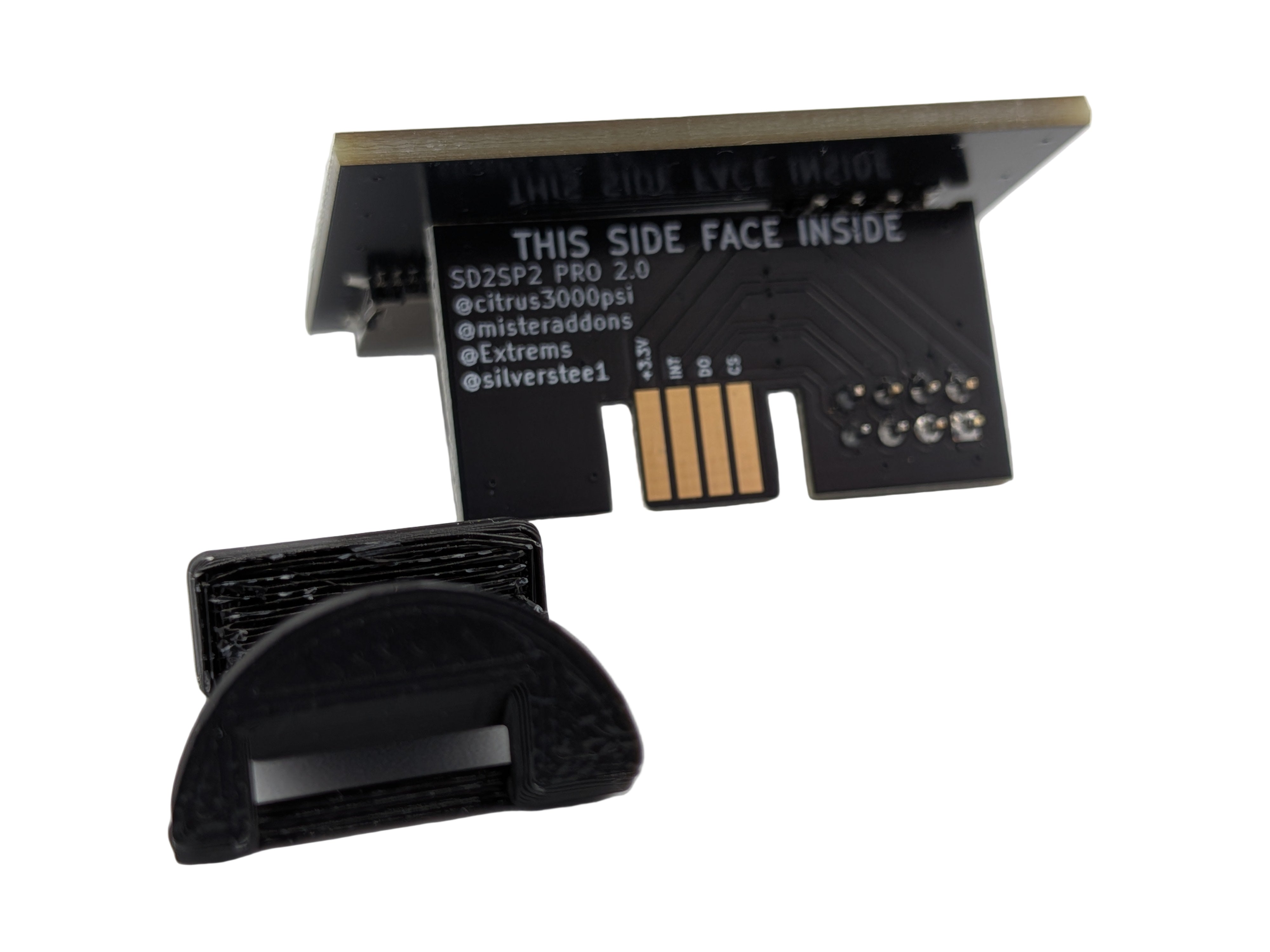 Computer hardware component with text and branding on a white background